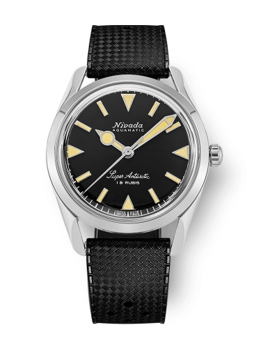 Nivada Grenchen 35013M01 : Super Antarctic 35 Black - Beige Luminova / Stainless Steel / Tropic
