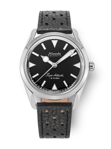 Nivada Grenchen 35014M40 : Super Antarctic 35 Black - White Luminova / Stainless Steel / Black Racing
