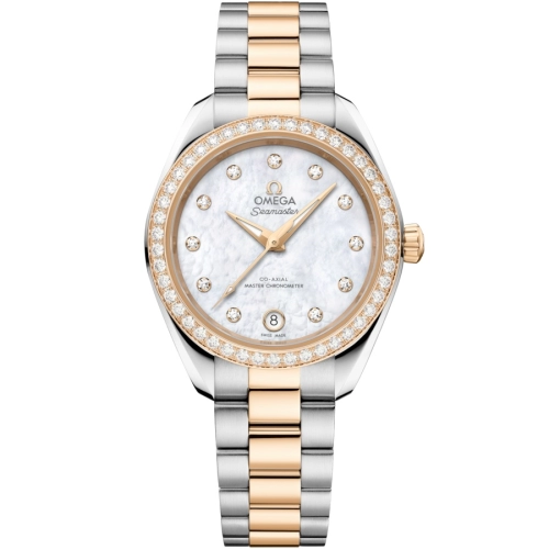 Omega 220.25.30.20.55.001 : Seamaster Aqua Terra 150M Master Co-Axial 30 Stainless Steel - Moonshine Gold - Diamond / MOP - Diamond / Bracelet