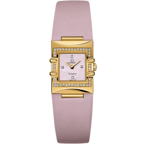 Omega 1635.73.63 : Constellation Quadra Quartz 19.3 Yellow Gold - Diamond / Pink MOP