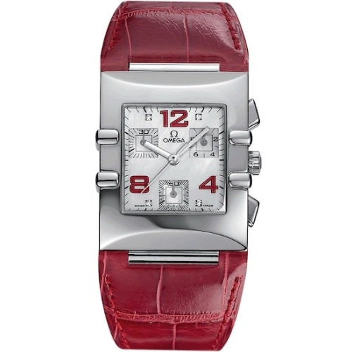 Omega 1841.73.31 : Constellation Quadra Quartz 28 Chronograph Stainless Steel / MOP/ Alligator