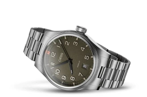 Oris 01 733 7805 4167-07 8 20 04LC : Big Crown ProPilot Date Stainless Steel / Moss / Bracelet