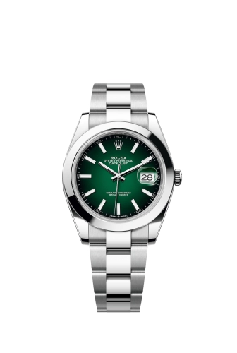 Rolex 126300-0025 : Datejust 41 Stainless Steel - Smooth / Green Ombré / Oyster