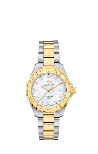TAG Heuer WBD1322.BB0320 : Aquaracer 300M Quartz 32 Stainless Steel - Yellow Gold / MOP - Diamond / Bracelet