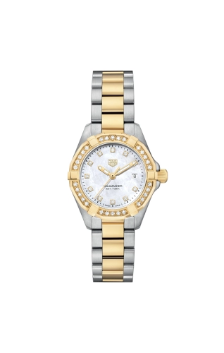 TAG Heuer WBD1423.BB0321 : Aquaracer 300M Quartz 27 Stainless Steel - Yellow Gold - Diamond / MOP - Diamond / Bracelet