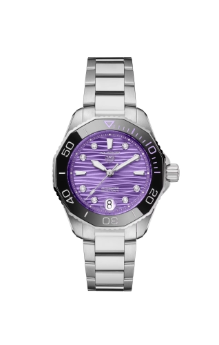 TAG Heuer WBP231M.BA0618 : Aquaracer Professional 300 36 Stainless Steel / Vivid Purple - Diamond / Bracelet