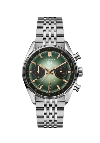 TAG Heuer CBS2218.BA0048 : Carrera Chronograph Glass Box Stainless Steel / Green / Middle East Edition