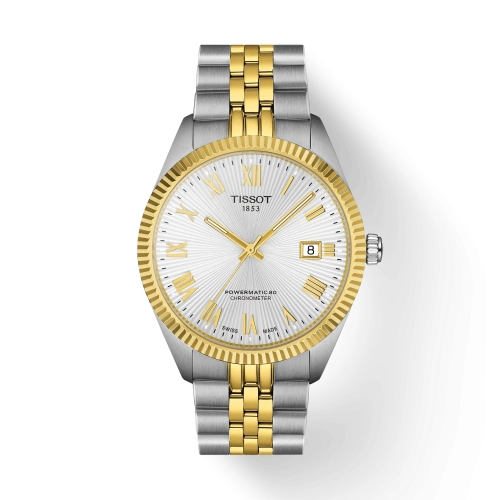 Tissot T156.408.22.033.00 : Ballade 39 Powermatic 80 Stainless Steel - Yellow Gold / Silver / Bracelet