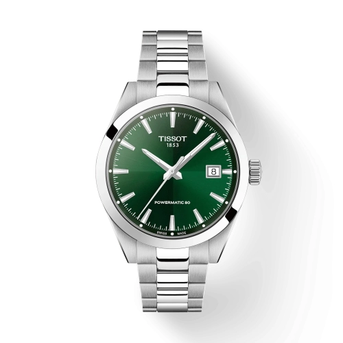 Tissot T165.807.11.091.00 : Gentleman Powermetic 80 38 Stainless Steel / Green / Bracelet