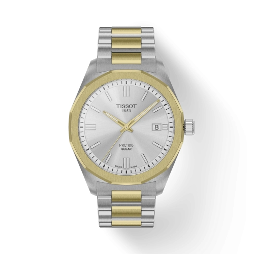 Tissot T151.422.22.031.00 : PRC 100 Solar Quartz 39 Stainless Steel - Yellow Gold / Silver / Bracelet