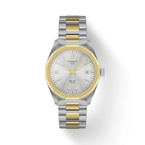 Tissot T151.822.22.031.00 : PRC 100 Solar Quartz 34 Stainless Steel - Yellow Gold / Silver / Bracelet