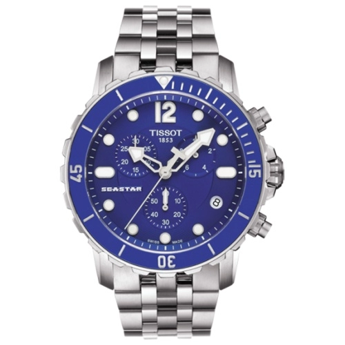 Tissot T066.417.11.047.00 : Seastar 1000 Quartz Chronograph Stainless steel / Blue / Bracelet