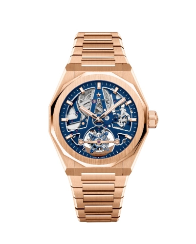 Zenith 18.9300.3630/78.I001 : Defy Skyline Tourbillon Skeleton Rose Gold / Blue