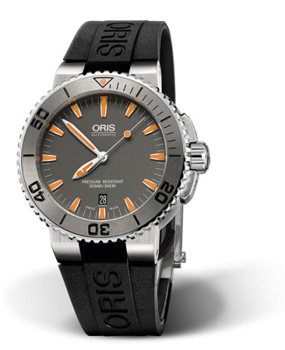 Oris 01 733 7653 4158-07 4 26 34EB : Aquis Date 43 Stainless Steel / Grey / Rubber