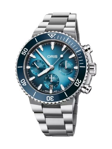 Oris 01 771 7793 4155-07 8 23 01PEB : Aquis Chronograph 43.5 Smiley Face