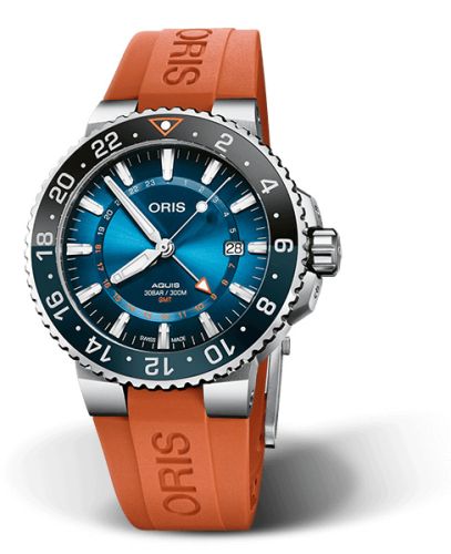 Oris 01 798 7754 4185-Set RS : Aquis GMT 43.5 Carysfort Reef Limited Edition / Rubber