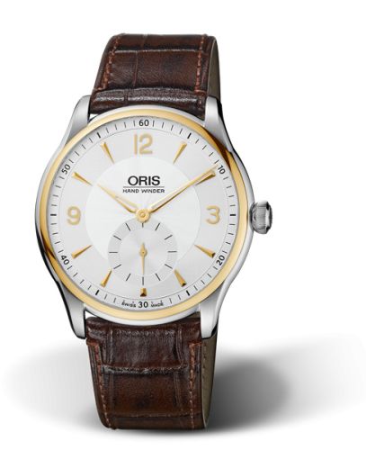Oris 01 396 7580 4351-07 5 21 05 : Artelier Hand Winding Small Second 40 Stainless Steel - Yellow Gold / Silver