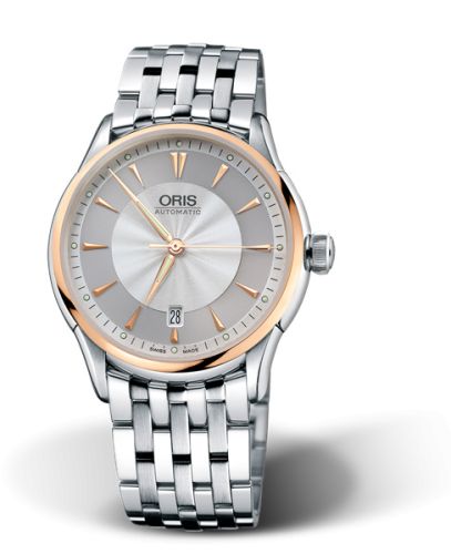 Oris 01 733 7591 6351-07 8 21 73 : Artelier Date 40 Stainless Steel - Rose Gold / Silver / Bracelet