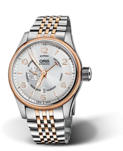 Oris 01 745 7688 4361-07 8 22 32 : Big Crown Small Second Pointer Day Stainless Steel - Rose Gold / Silver / Bracelet