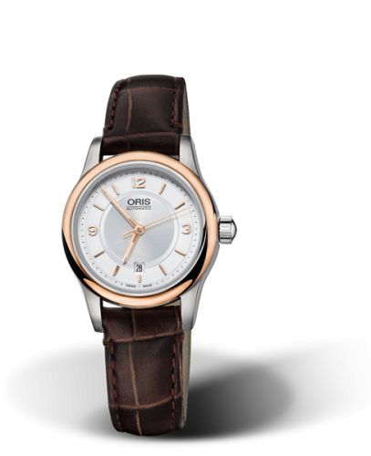 Oris 01 561 7650 4331-07 5 14 10 : Classic Date Lady 28.5 Stainless Steel - Rose Gold / Silver