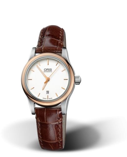 Oris 01 561 7650 4351-07 5 14 10 : Classic Date Lady 28.5 Stainless Steel - Rose Gold / Silver / Bracelet
