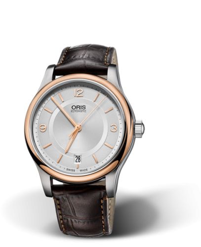 Oris 01 733 7578 4331-07 5 18 10 : Classic Date 37 Stainless Steel - Rose Gold / Silver