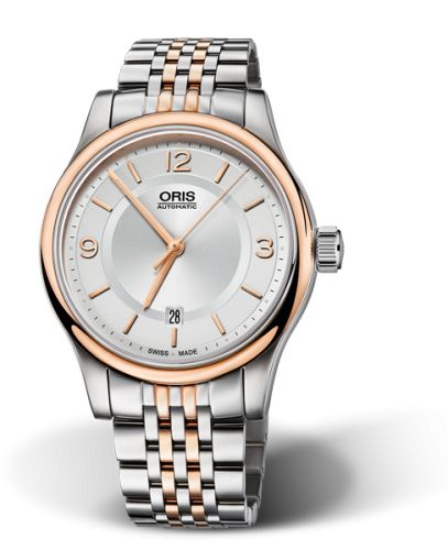 Oris 01 733 7594 4331-07 8 20 63 : Classic Date 42 Stainless Steel - Rose Gold / Silver / Bracelet