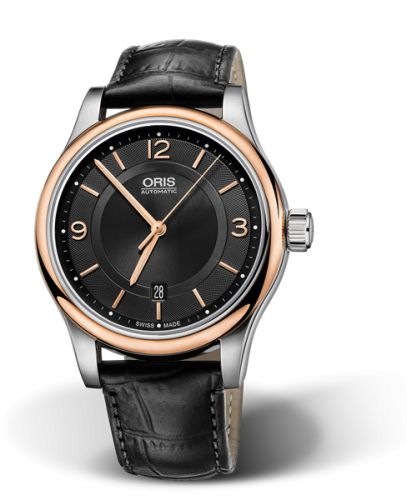 Oris 01 733 7594 4334-07 5 20 11 : Classic Date 42 Stainless Steel - Rose Gold / Black