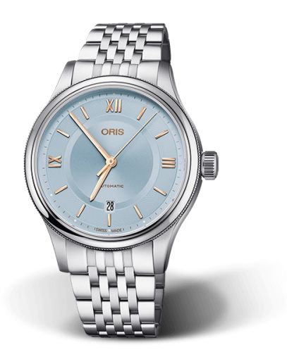 Oris 01 733 7719 4015-07 8 20 10 : Classic Date 42 Stainless Steel / Ice Blue / Bracelet