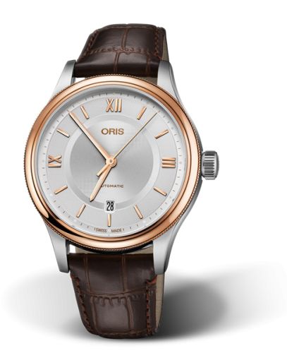 Oris 01 733 7719 4371-07 5 20 32 : Classic Date 42 Stainless Steel - Rose Gold / Silver