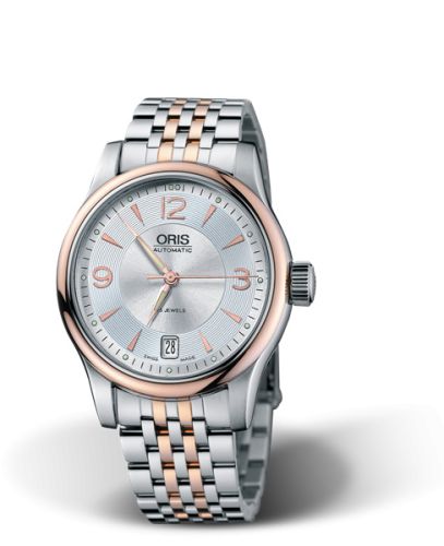 Oris 01 733 7578 4361-07 8 18 63 : Classic Date 37 Stainless Steel - Rose Gold / Silver / Bracelet