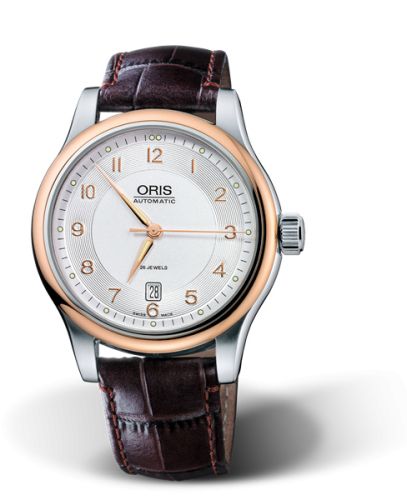 Oris 01 733 7594 4361-07 5 20 12 : Classic Date 42 Stainless Steel - Rose Gold / Silver