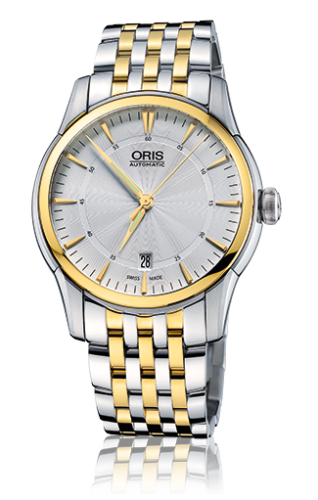 Oris 01 733 7670 4351-07 8 21 78 x : Artelier Date 40 Stainless Steel - Yellow Gold / Silver / Bracelet