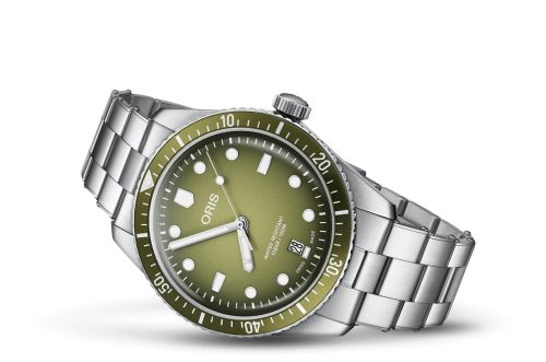 Oris 01 733 7707 4057-07 8 20 18 : Divers Sixty-Five 40 Stainless Steel / Green / Bracelet