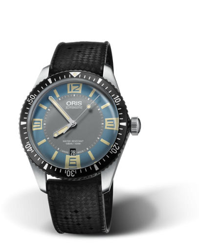 Oris 01 733 7707 4065-07 4 20 18 : Divers Sixty-Five 40 Stainless Steel / Deauville Blue / Rubber