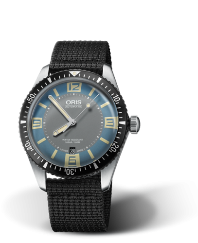 Oris 01 733 7707 4065-07 5 20 24 : Divers Sixty-Five 40 Stainless Steel / Deauville Blue / Textile