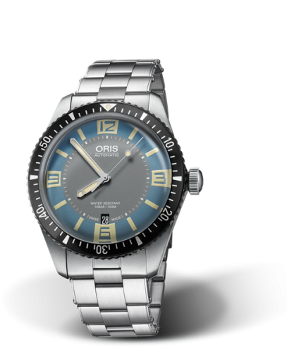 Oris 01 733 7707 4065-07 8 20 18 : Divers Sixty-Five 40 Stainless Steel / Deauville Blue / Bracelet