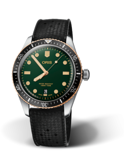 Oris 01 733 7707 4357-07 4 20 18 : Divers Sixty-Five 40 Stainless Steel / Bronze / Green / Rubber