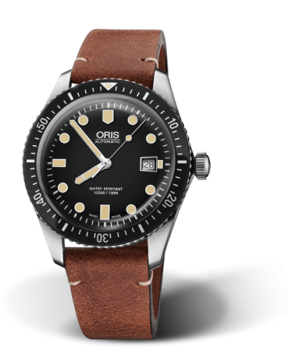 Oris 01 733 7720 4054-07 5 21 45 : Divers Sixty-Five 42 Stainless Steel / Black / Calf