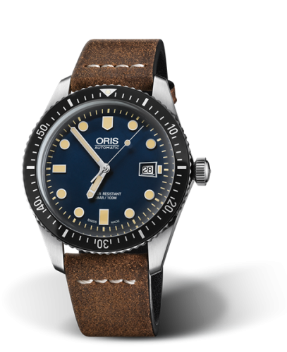 Oris 01 733 7720 4055-07 5 21 02 : Divers Sixty-Five 42 Stainless Steel / Blue / Calf