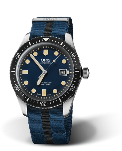 Oris 01 733 7720 4055-07 5 21 28FC : Divers Sixty-Five 42 Stainless Steel / Blue / NATO