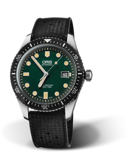Oris 01 733 7720 4057-07 4 21 18 : Divers Sixty-Five 42 Stainless Steel / Green / Rubber