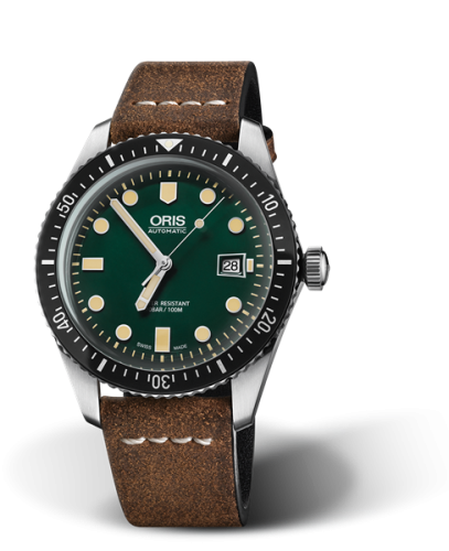 Oris 	01 733 7720 4057-07 5 21 02 : Divers Sixty-Five 42 Stainless Steel / Green / Calf