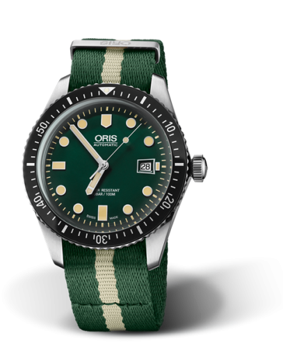 Oris 01 733 7720 4057-07 5 21 24FC : Divers Sixty-Five 42 Stainless Steel / Green / NATO