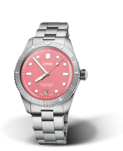 Oris 01 733 7771 4058-07 8 19 18 : Divers Sixty-Five 38 Cotton Candy Stainless Steel / Pink / Bracelet