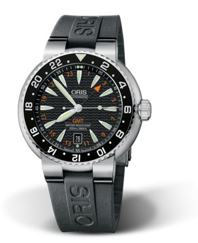 Oris 01 668 7639 8454-07 4 24 34EB : Divers GMT Date Stainless Steel / Black / Rubber