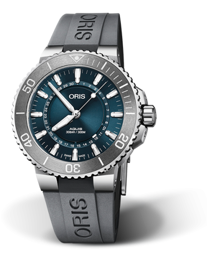 Oris 01 733 7730 4125-Set RS : Aquis Date 43.5 Source of Life Limited Edition / Rubber
