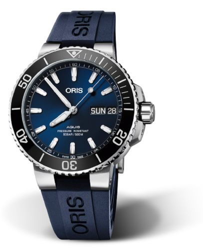 Oris 01 752 7733 4135-07 4 24 65EB : Aquis Big Day Date 45.5 Stainless Steel / Blue / Rubber