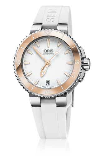 Oris 01 733 7652 4356-07 4 18 31 : Aquis Date 36 Stainless Steel / White / Rubber