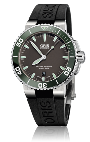 Oris 01 733 7653 4137-07 4 26 34EB : Aquis Date 43 Stainless Steel / Grey / Rubber